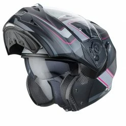 Policarbonato Casco Modulare Caberg Duke 2 Tour Rosa Argento