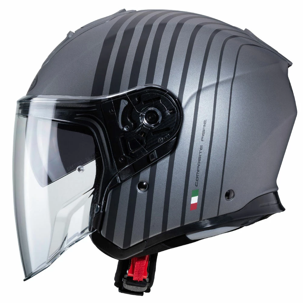 Fibra Casco Caberg Flyon Bakari Grigio Nero 2 Fibra Casco Caberg Flyon Bakari Grigio Nero - immagine 2