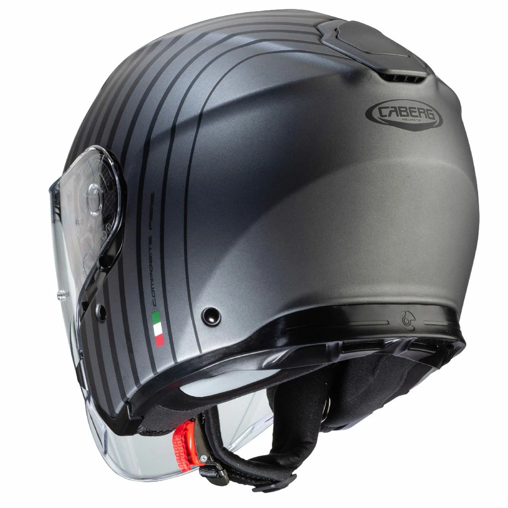 Fibra Casco Caberg Flyon Bakari Grigio Nero 3 Fibra Casco Caberg Flyon Bakari Grigio Nero - immagine 3