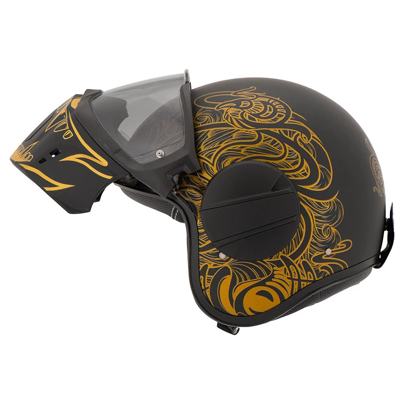 Fibra Casco Caberg Ghost Maori Nero Opaco Oro 2 Fibra Casco Caberg Ghost Maori Nero Opaco Oro - immagine 2