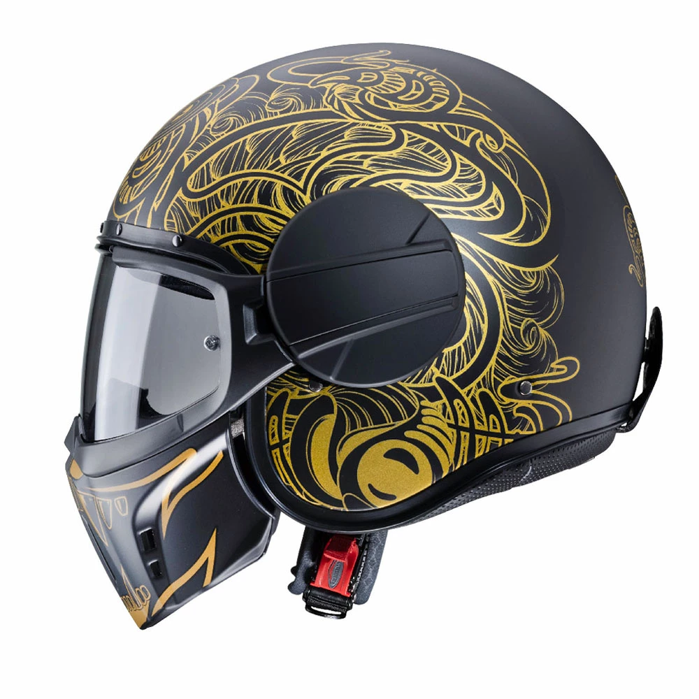 Fibra Casco Caberg Ghost Maori Nero Opaco Oro 3 Fibra Casco Caberg Ghost Maori Nero Opaco Oro - immagine 3